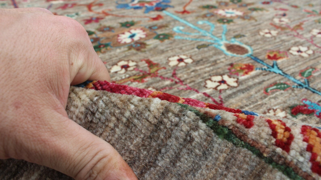 6X8 Natural Gray Floral Rug-San Francisco Rugs--San Francisco Rugs
