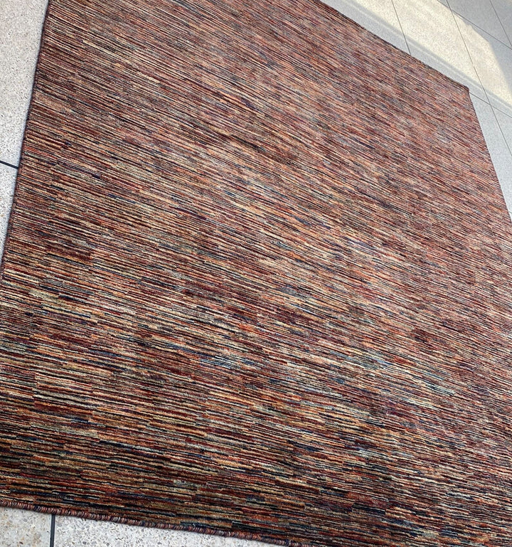 8X10 MULTICOLOR STRIPED HAND KNOTTED MODERN RUG-San Francisco Rugs--San Francisco Rugs