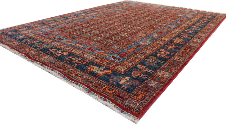 5.7X7.9 ft Hand Knotted Pzyryk Design Animal Print Rug-San Francisco Rugs--San Francisco Rugs
