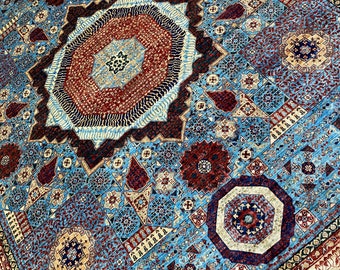 Gray-Brown 8x10 Ft Hand Knotted Rug - Handmade Mamluk Rug - Soft Wool Rug - 9x12 Bedroom Rug - Geometric Design Rug - Home Decor Rugs-San Francisco Rugs--San Francisco Rugs