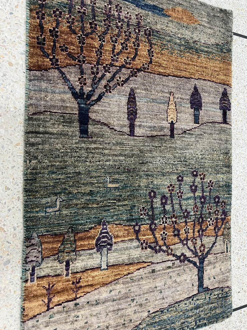 Fine Quality 2x3 Ft Hand Knotted Wool Rug - Afghan Luri Gabbeh Rug - Small Office Rug - Entryway Rug - 2x3 Kitchen Rug - Home Decor Rugs-San Francisco Rugs--San Francisco Rugs