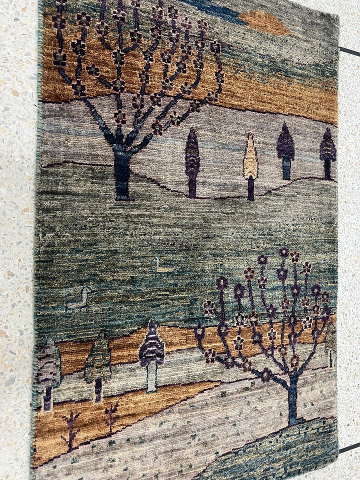 Fine Quality 2x3 Ft Hand Knotted Wool Rug - Afghan Luri Gabbeh Rug - Small Office Rug - Entryway Rug - 2x3 Kitchen Rug - Home Decor Rugs-San Francisco Rugs--San Francisco Rugs