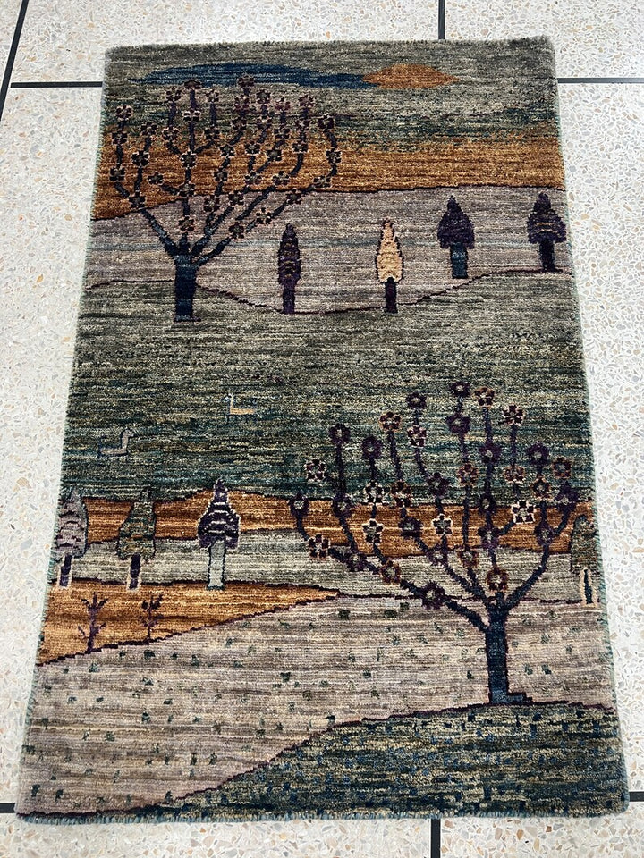 Fine Quality 2x3 Ft Hand Knotted Wool Rug - Afghan Luri Gabbeh Rug - Small Office Rug - Entryway Rug - 2x3 Kitchen Rug - Home Decor Rugs-San Francisco Rugs--San Francisco Rugs