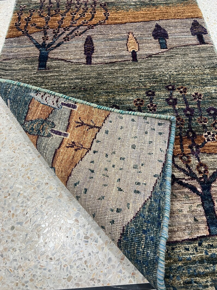Fine Quality 2x3 Ft Hand Knotted Wool Rug - Afghan Luri Gabbeh Rug - Small Office Rug - Entryway Rug - 2x3 Kitchen Rug - Home Decor Rugs-San Francisco Rugs--San Francisco Rugs