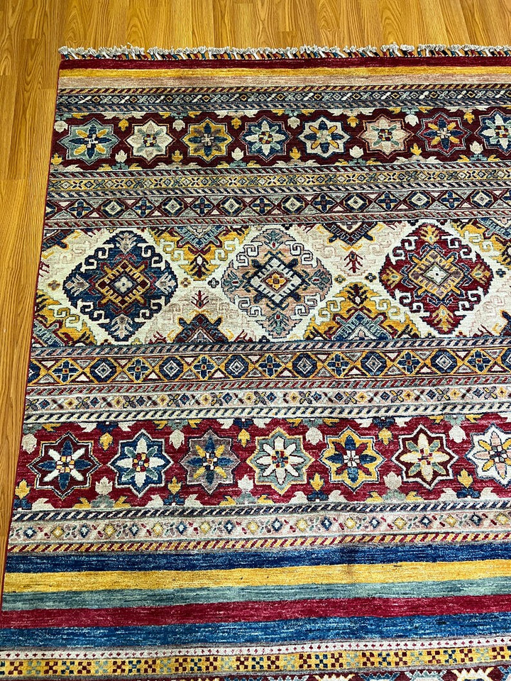 10x13 MULTICOLOR KNORJIN HAND KNOTTED AFGHAN RUG-San Francisco Rugs--San Francisco Rugs