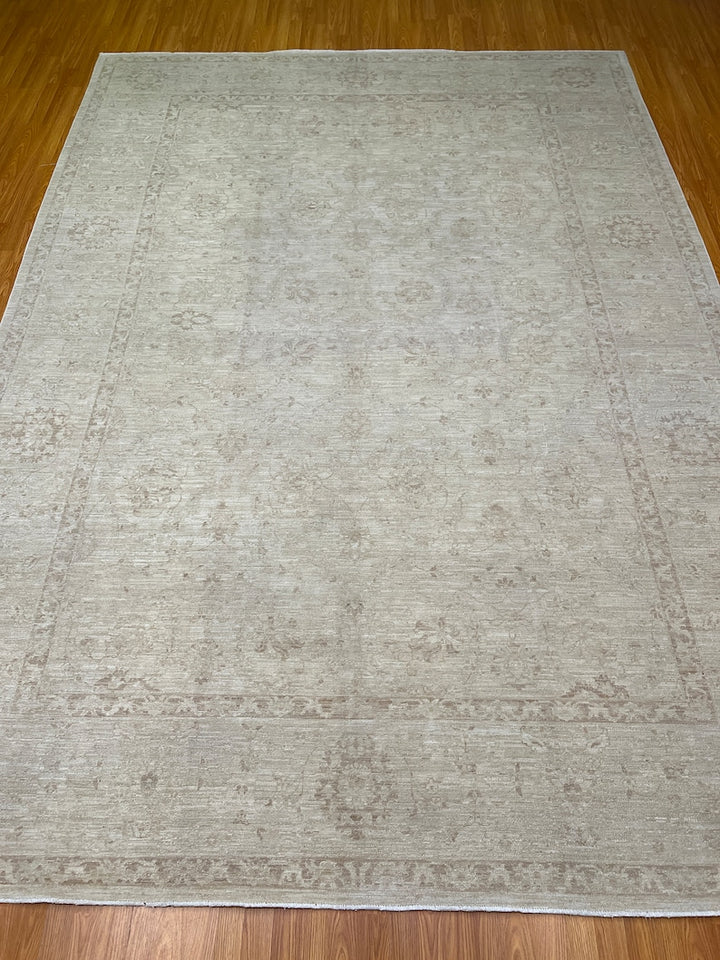 9X12 MUTED BEIGE WASHED OUT HAND KNOTTED AFGHAN RUG-San Francisco Rugs--San Francisco Rugs