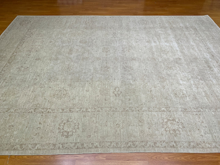 9X12 MUTED BEIGE WASHED OUT HAND KNOTTED AFGHAN RUG-San Francisco Rugs--San Francisco Rugs