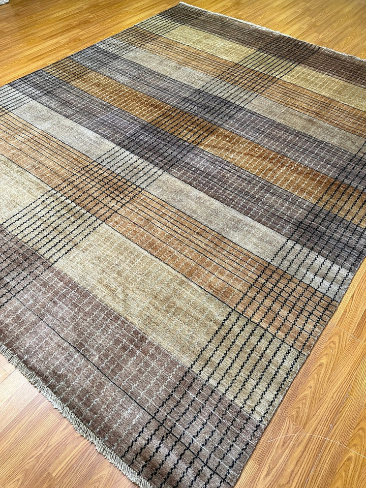 8X10 BROWN GOLD MOROCCAN HAND KNOTTED RUG-San Francisco Rugs--San Francisco Rugs