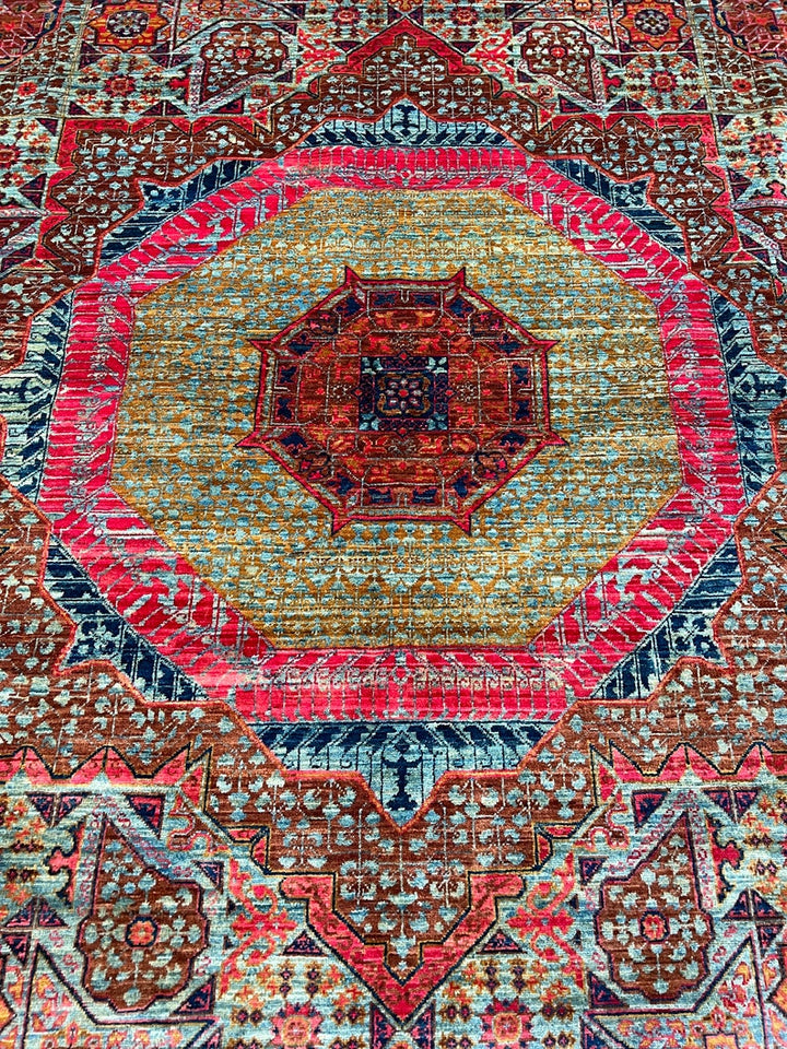 Pink 8x10 Ft Hand Knotted Mamluk Rug - Tribal Design Rug - Handmade Afghan Rug - Home Decor Rugs - Bedroom Rug - Living Room, Office Rug-San Francisco Rugs--San Francisco Rugs