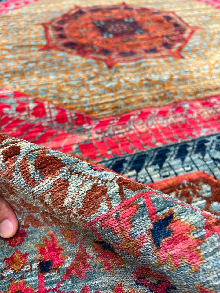 Pink 8x10 Ft Hand Knotted Mamluk Rug - Tribal Design Rug - Handmade Afghan Rug - Home Decor Rugs - Bedroom Rug - Living Room, Office Rug-San Francisco Rugs--San Francisco Rugs