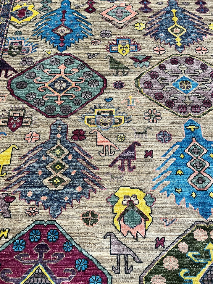 Gray 8x10 Ft Hand Knotted Wool Rug - Handmade Afghan Rug - Pastel Color Rugs - Home Decor Rugs - 8x10 Bedroom Rug - Living Room Rugs-San Francisco Rugs--San Francisco Rugs
