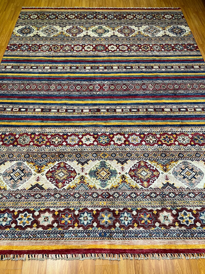 10x13 MULTICOLOR KNORJIN HAND KNOTTED AFGHAN RUG-San Francisco Rugs--San Francisco Rugs