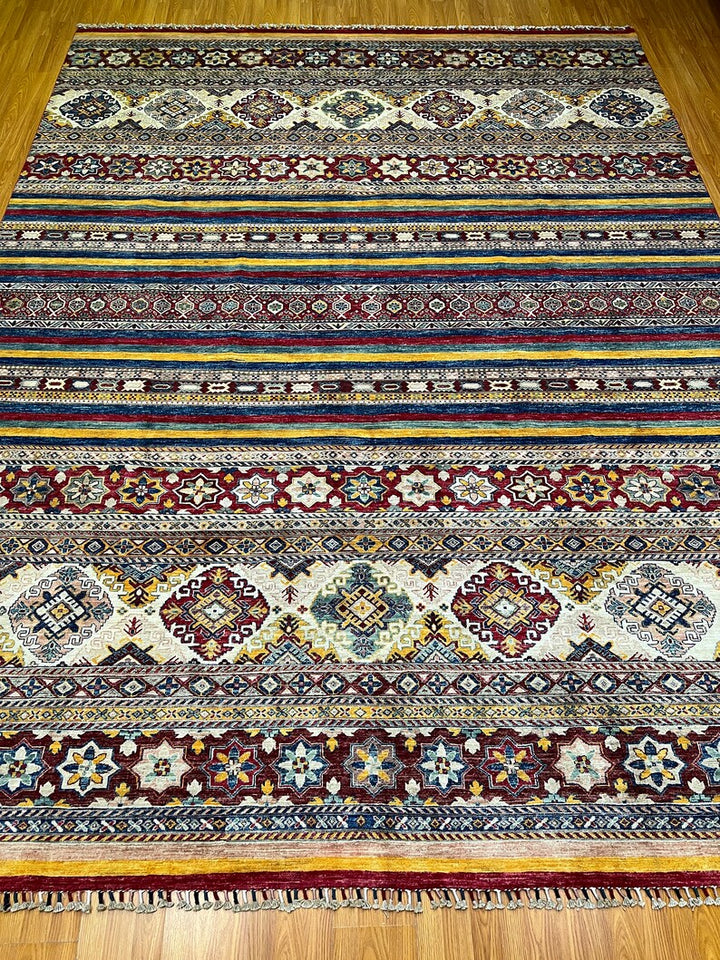 10x13 MULTICOLOR KNORJIN HAND KNOTTED AFGHAN RUG-San Francisco Rugs--San Francisco Rugs