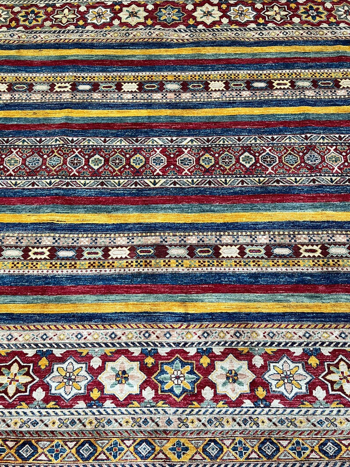 10x13 MULTICOLOR KNORJIN HAND KNOTTED AFGHAN RUG-San Francisco Rugs--San Francisco Rugs