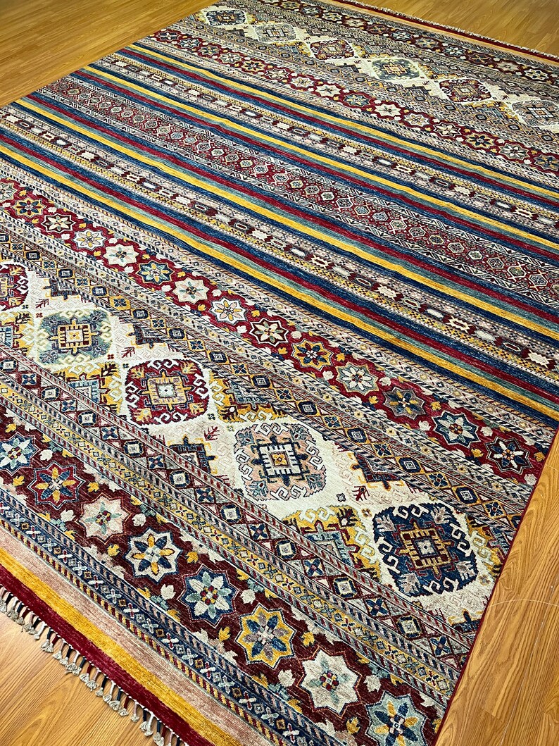 10x13 MULTICOLOR KNORJIN HAND KNOTTED AFGHAN RUG-San Francisco Rugs--San Francisco Rugs