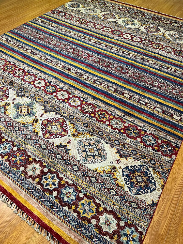 10x13 MULTICOLOR KNORJIN HAND KNOTTED AFGHAN RUG-San Francisco Rugs--San Francisco Rugs