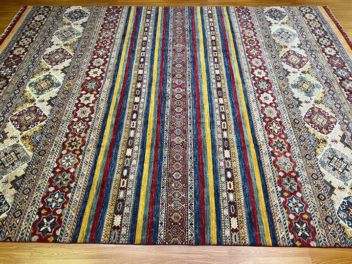 10x13 MULTICOLOR KNORJIN HAND KNOTTED AFGHAN RUG-San Francisco Rugs--San Francisco Rugs