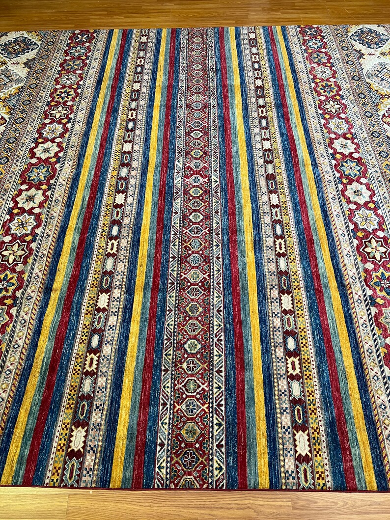 10x13 MULTICOLOR KNORJIN HAND KNOTTED AFGHAN RUG-San Francisco Rugs--San Francisco Rugs