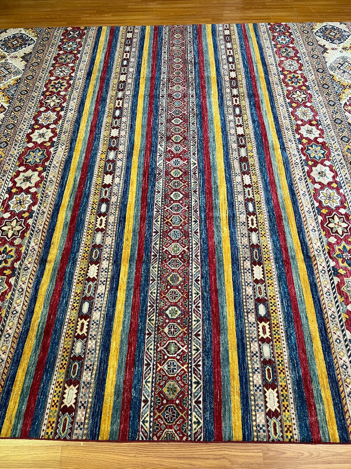 10x13 MULTICOLOR KNORJIN HAND KNOTTED AFGHAN RUG-San Francisco Rugs--San Francisco Rugs