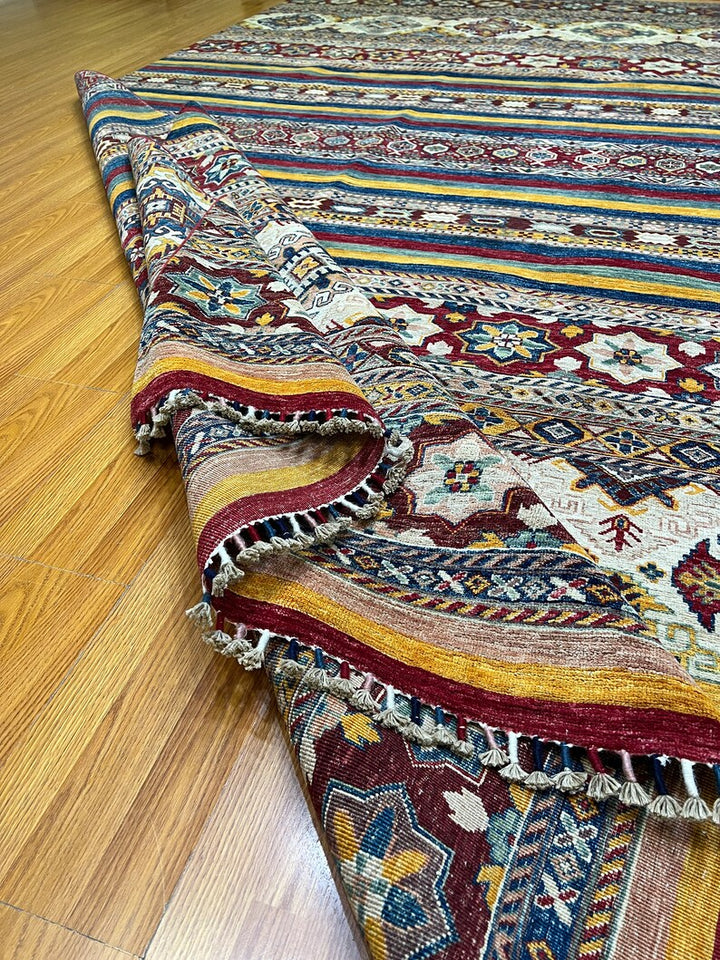 10x13 MULTICOLOR KNORJIN HAND KNOTTED AFGHAN RUG-San Francisco Rugs--San Francisco Rugs