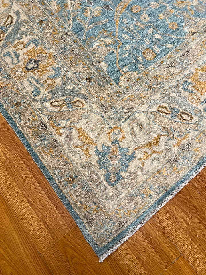 Blue 8x10 Ft Hand Knotted Wool Rug - Tribal Bidjar Rug - Afghan, Area Rug - Soft Color Bedroom Rug - Living Room Rug - Dining Room Rugs-San Francisco Rugs--San Francisco Rugs