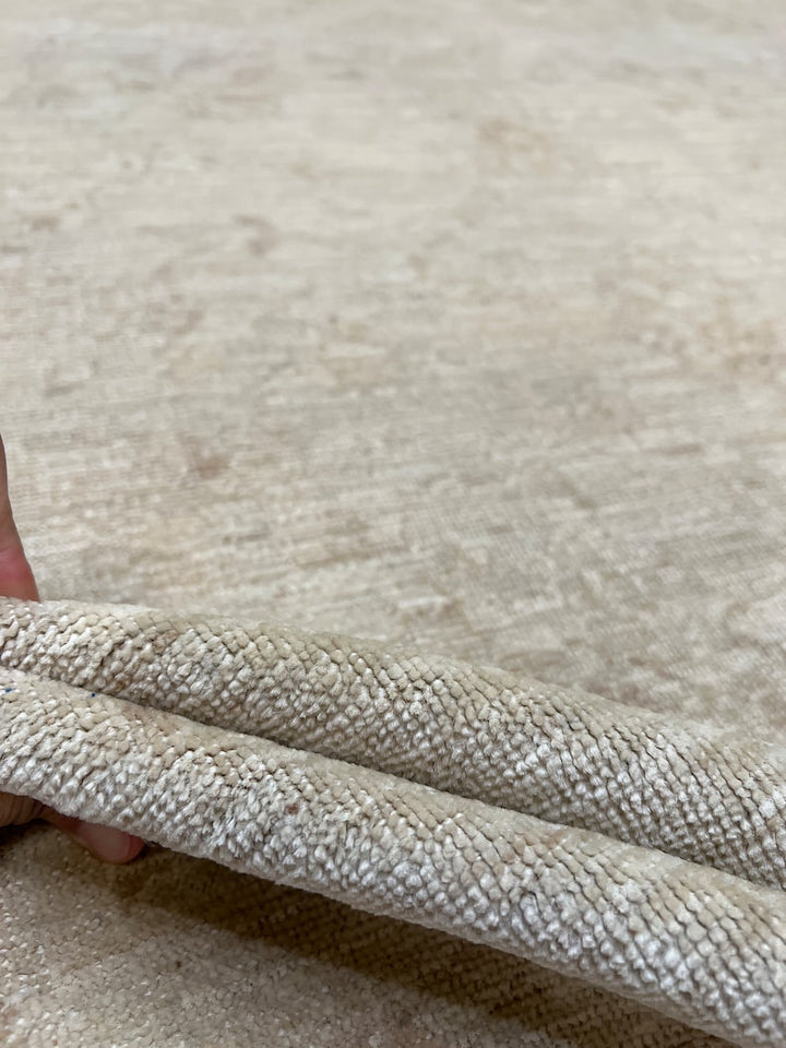 9X12 MUTED BEIGE WASHED OUT HAND KNOTTED AFGHAN RUG-San Francisco Rugs--San Francisco Rugs