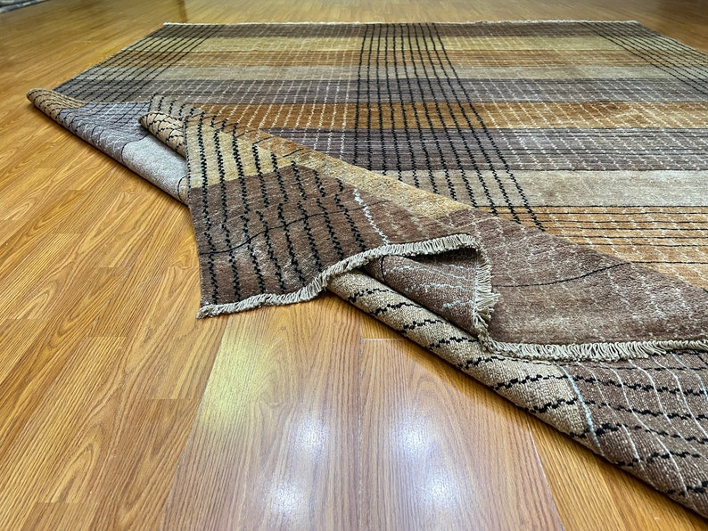 8X10 BROWN GOLD MOROCCAN HAND KNOTTED RUG-San Francisco Rugs--San Francisco Rugs