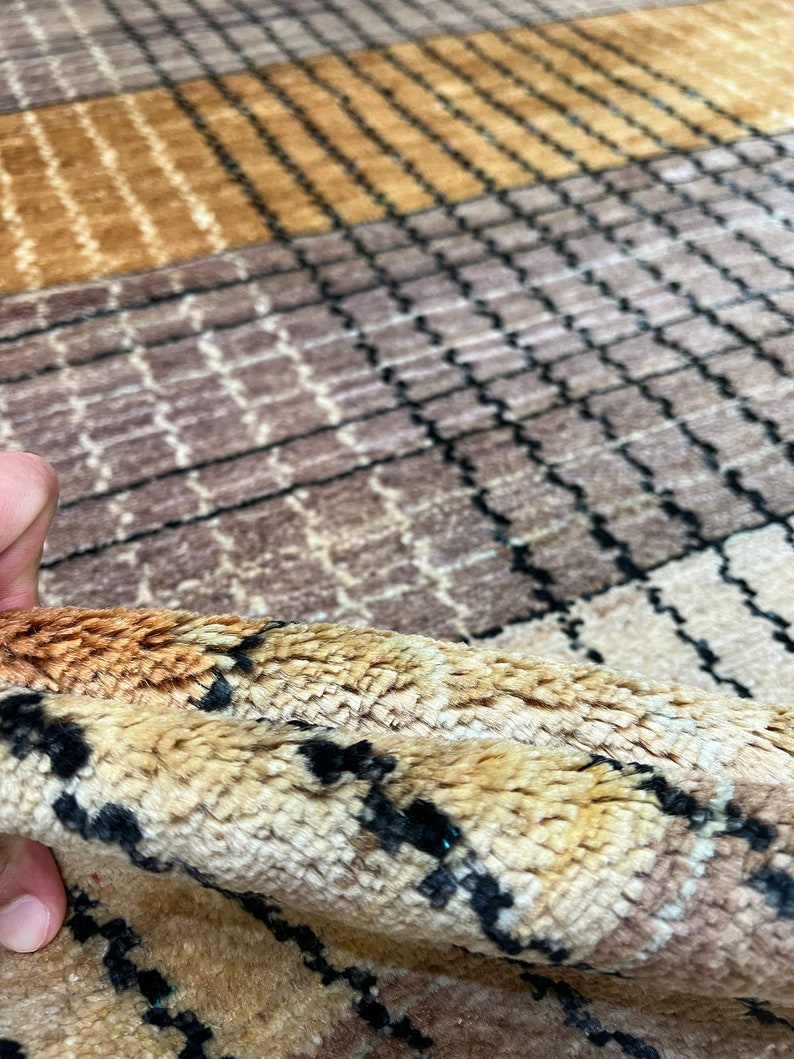8X10 BROWN GOLD MOROCCAN HAND KNOTTED RUG-San Francisco Rugs--San Francisco Rugs
