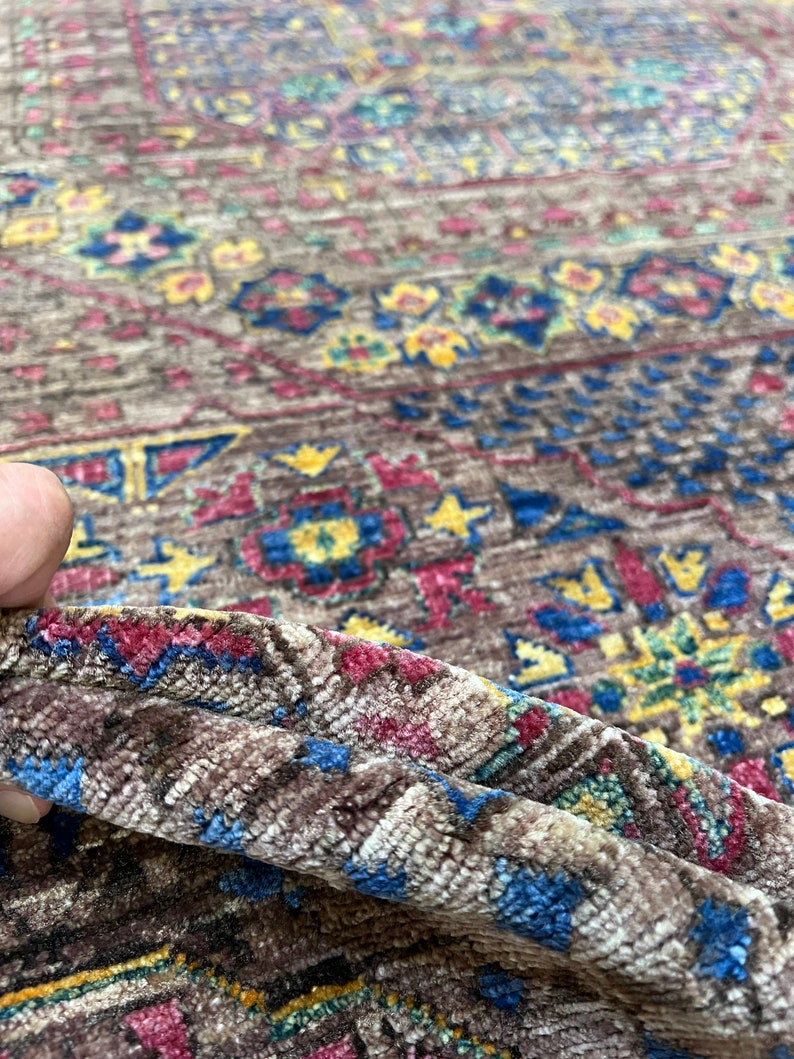 Tribal 8x10 Ft Hand Knotted Mamluk Rug - Purple Medallion Rug - 8x10 Dining Room Rug - Living Room Rug - Bedroom Rug - Home Decor Rugs-San Francisco Rugs--San Francisco Rugs