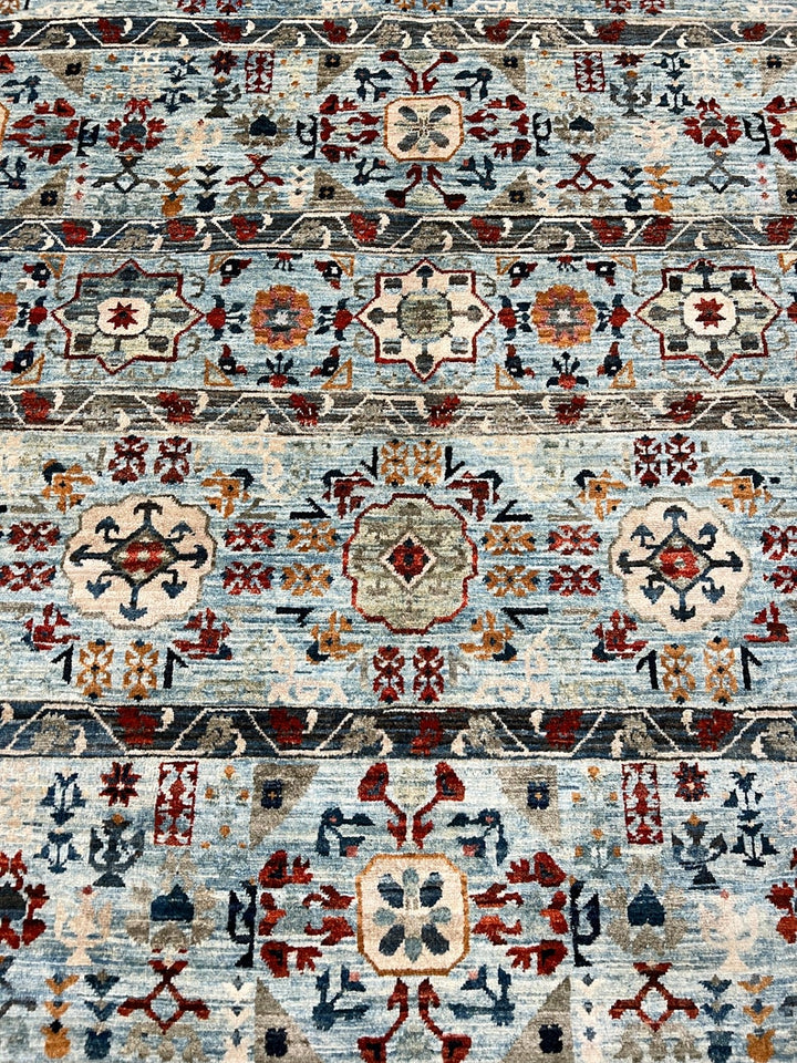 Light Blue 8x11 Ft Hand Knotted Rug - High Quality Rugs - Afghan Wool Rug - Floral Design Rug - Bedroom Rug - Dining Room Rug - Home Decors-San Francisco Rugs--San Francisco Rugs