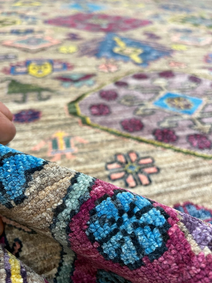Gray 8x10 Ft Hand Knotted Wool Rug - Handmade Afghan Rug - Pastel Color Rugs - Home Decor Rugs - 8x10 Bedroom Rug - Living Room Rugs-San Francisco Rugs--San Francisco Rugs
