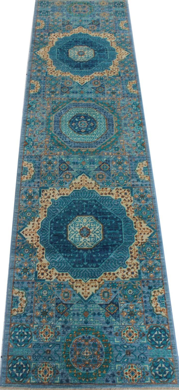 Geometric 3x10 Ft Hand Knotted Runner Rug - Mamluk Runner Rug - Tribal Hallway Runner Rug - Entryway Runner Rug - Home Decor Rugs-San Francisco Rugs--San Francisco Rugs