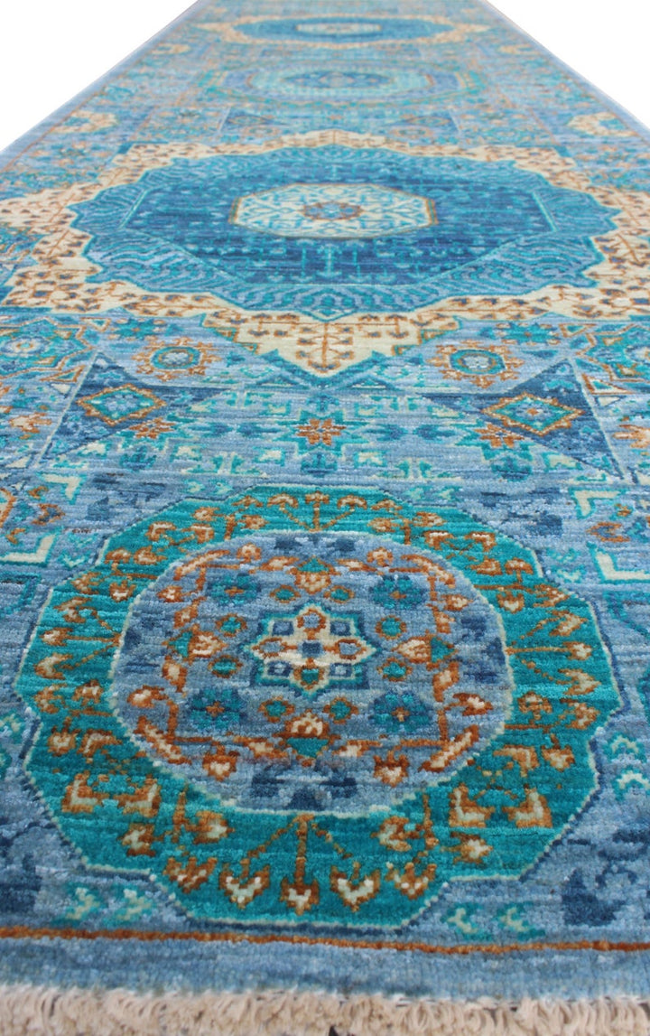 Geometric 3x10 Ft Hand Knotted Runner Rug - Mamluk Runner Rug - Tribal Hallway Runner Rug - Entryway Runner Rug - Home Decor Rugs-San Francisco Rugs--San Francisco Rugs