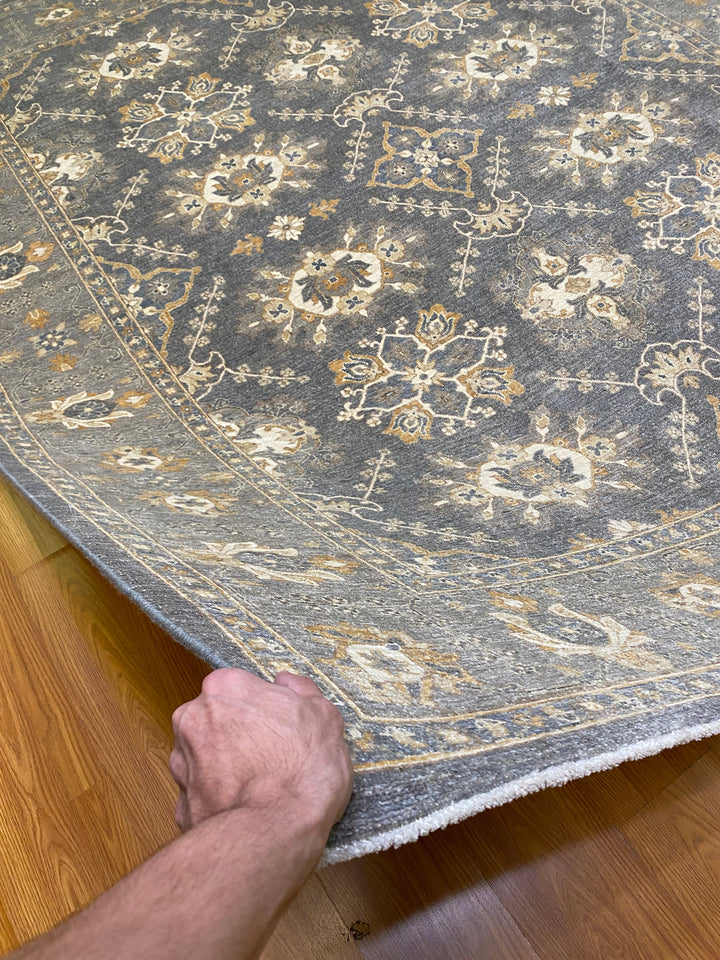 8X10 GRAY OUSHAK HAND KNOTTED AFGHAN RUG-San Francisco Rugs--San Francisco Rugs