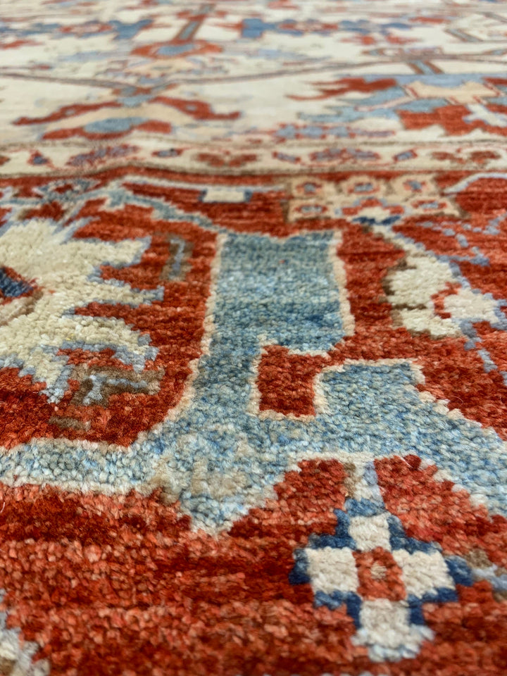 8X10 BEIGE MAHAL DESIGN HAND KNOTTED AFGHAN RUG-San Francisco Rugs--San Francisco Rugs