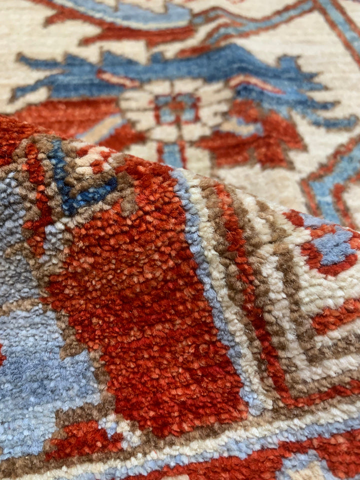 8X10 BEIGE MAHAL DESIGN HAND KNOTTED AFGHAN RUG-San Francisco Rugs--San Francisco Rugs
