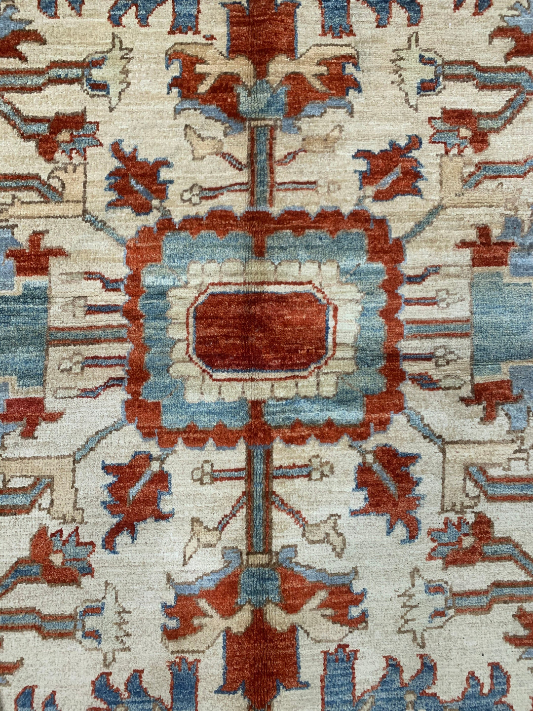 8X10 BEIGE MAHAL DESIGN HAND KNOTTED AFGHAN RUG-San Francisco Rugs--San Francisco Rugs
