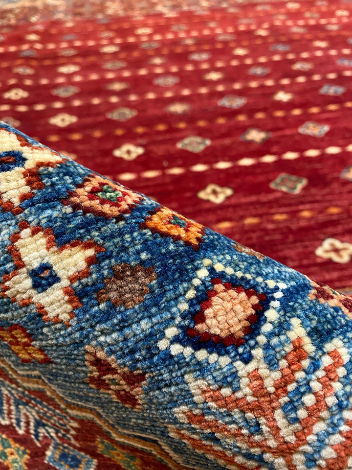 9X12 RED KHORJIN HAND KNOTTED TRIBAL RUG-San Francisco Rugs--San Francisco Rugs