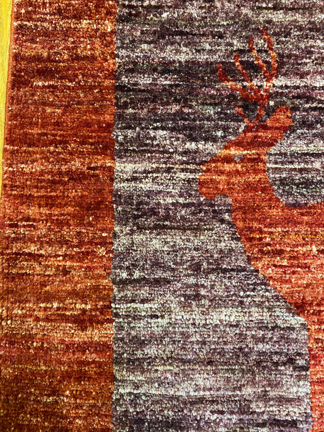 Hand Knotted Small 2x2 Deer Print Rug - Soft Afghan Wool Rug - Doormat Rug - Home Decor Small Area Rug - 60x60 cm-San Francisco Rugs--San Francisco Rugs