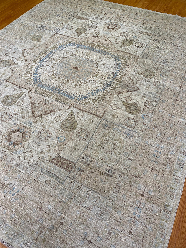 8X10 BEIGE TURKISH MAMLUK HAND KNOTTED RUG-San Francisco Rugs--San Francisco Rugs