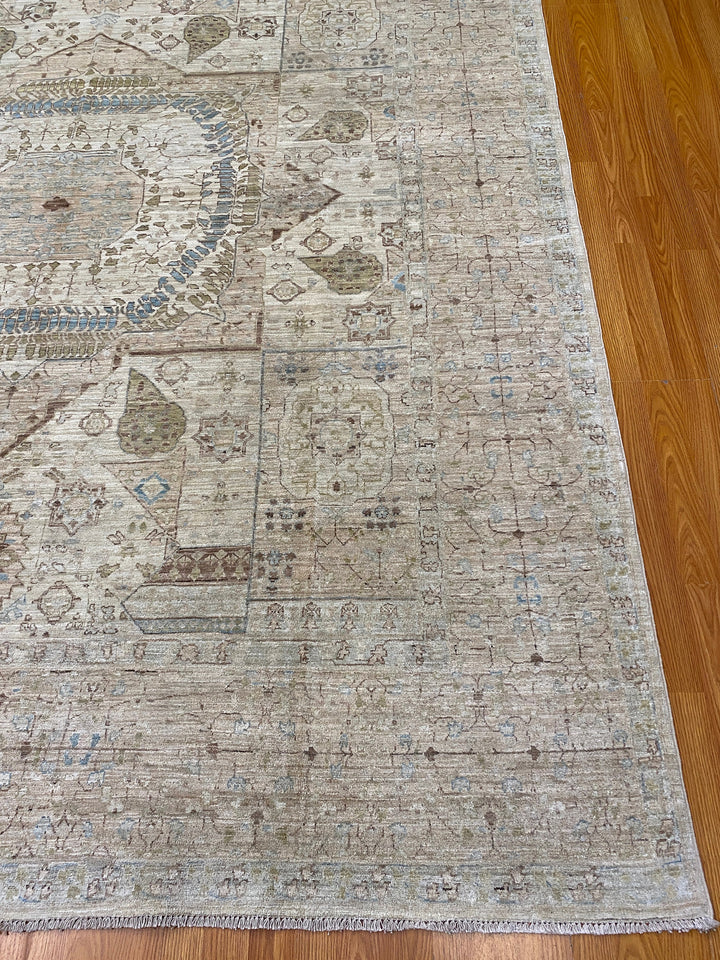 8X10 BEIGE TURKISH MAMLUK HAND KNOTTED RUG-San Francisco Rugs--San Francisco Rugs