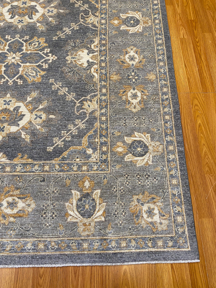 8X10 GRAY OUSHAK HAND KNOTTED AFGHAN RUG-San Francisco Rugs--San Francisco Rugs