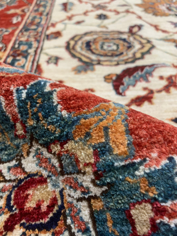 8X10 BEIGE MAHAL DESIGN HAND KNOTTED FGHAN RUG-San Francisco Rugs--San Francisco Rugs
