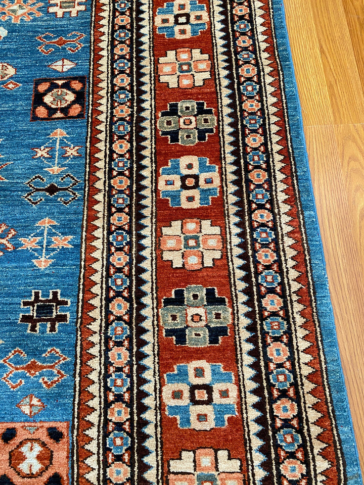 9X11 BLUE TRIBAL MAHAL DESIGN HAND KNOTTED RUG-San Francisco Rugs--San Francisco Rugs