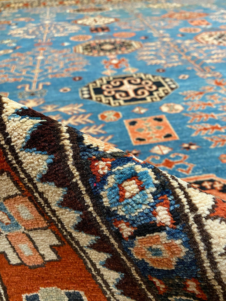 9X11 BLUE TRIBAL MAHAL DESIGN HAND KNOTTED RUG-San Francisco Rugs--San Francisco Rugs
