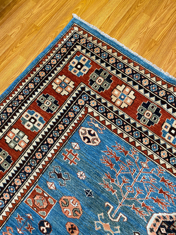 9X11 BLUE TRIBAL MAHAL DESIGN HAND KNOTTED RUG-San Francisco Rugs--San Francisco Rugs
