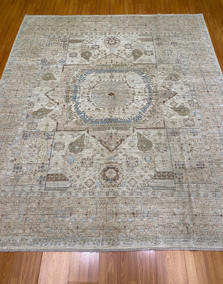 8X10 BEIGE TURKISH MAMLUK HAND KNOTTED RUG-San Francisco Rugs--San Francisco Rugs