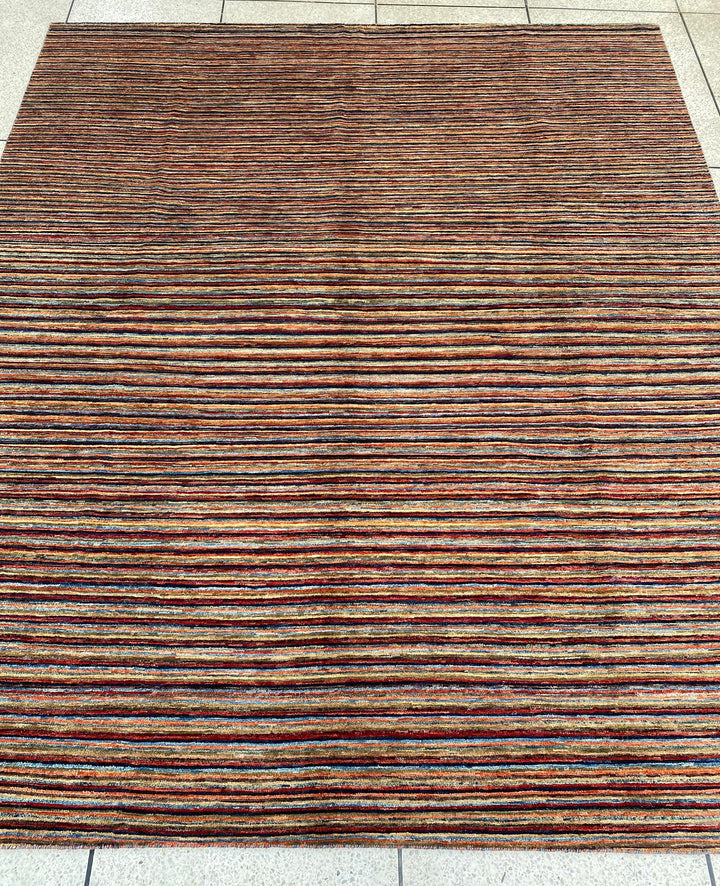 8X10 MULTICOLOR STRIPED HAND KNOTTED RUG-San Francisco Rugs--San Francisco Rugs