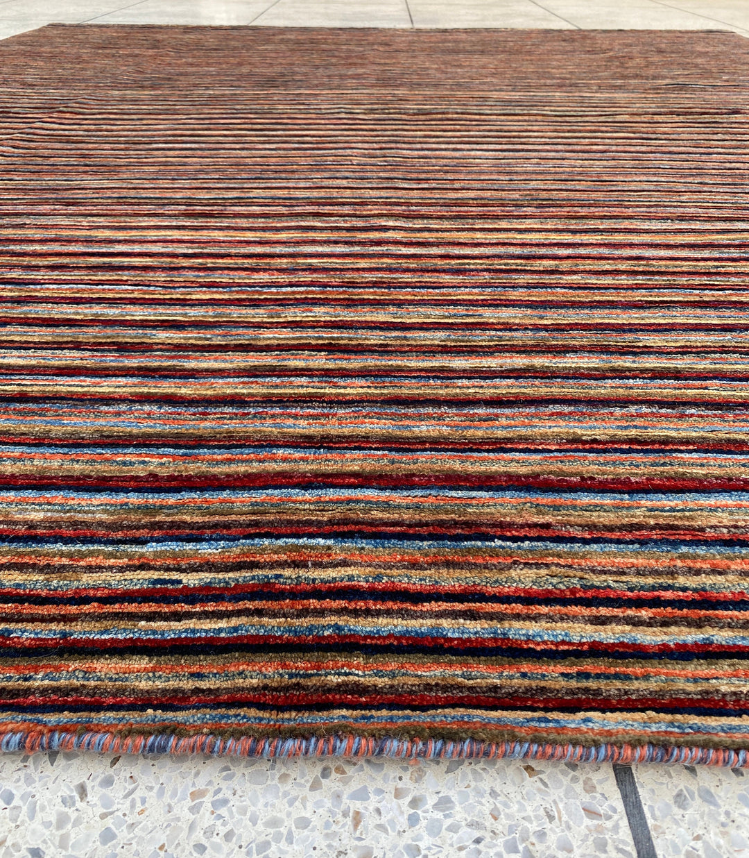 8X10 MULTICOLOR STRIPED HAND KNOTTED RUG-San Francisco Rugs--San Francisco Rugs