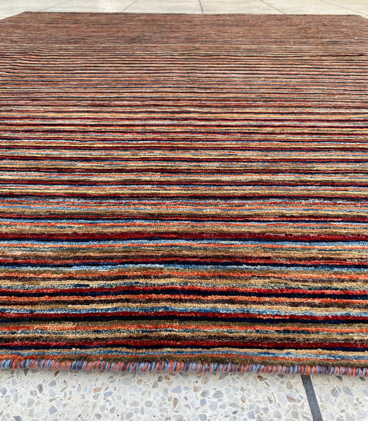 8X10 MULTICOLOR STRIPED HAND KNOTTED RUG-San Francisco Rugs--San Francisco Rugs